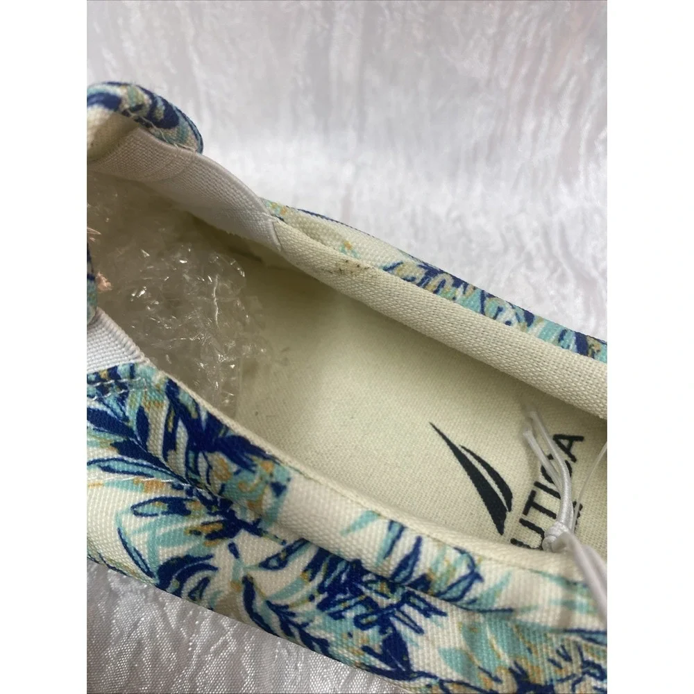 Nautica SLIP ON Shoes Sneakers CANDLER blue floral Navy Palm Men's Size 8.5 New!
